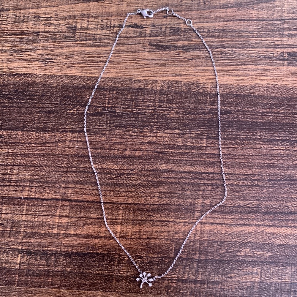 Silver Tree Necklace w Diamonds